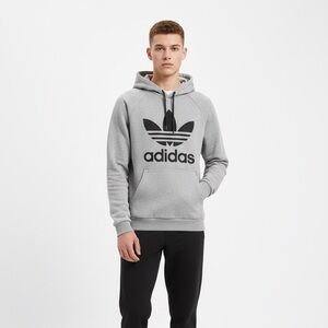 Adidas Black and Gray Men's Hoodie